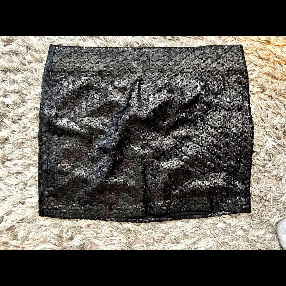 Black, sequin mini skirt